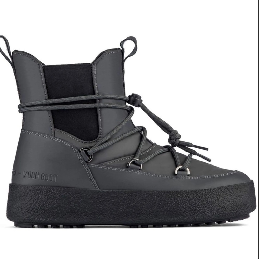 Moon Boot | Mtrack Chelsea Leather Snow Boot | Black Men's Snow Boots